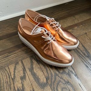 Zara women’s sneakers metallic pink